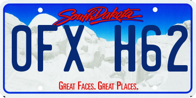 SD license plate 0FXH62