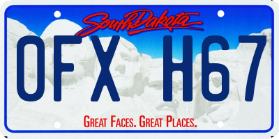 SD license plate 0FXH67