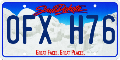 SD license plate 0FXH76