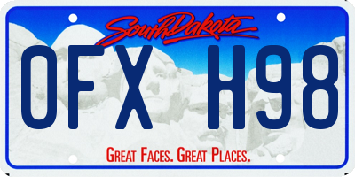 SD license plate 0FXH98