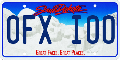 SD license plate 0FXI00