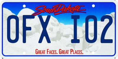SD license plate 0FXI02