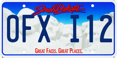 SD license plate 0FXI12