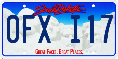 SD license plate 0FXI17