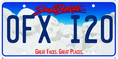 SD license plate 0FXI20