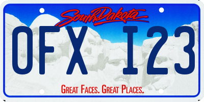 SD license plate 0FXI23