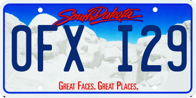 SD license plate 0FXI29