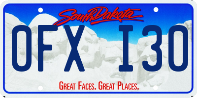 SD license plate 0FXI30