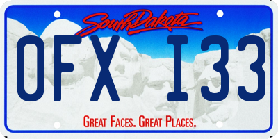 SD license plate 0FXI33