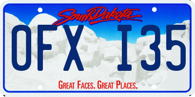 SD license plate 0FXI35