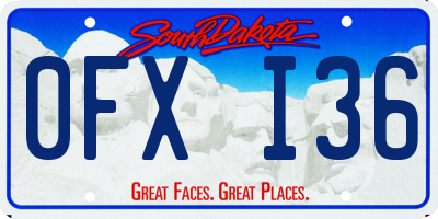 SD license plate 0FXI36
