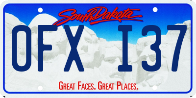 SD license plate 0FXI37