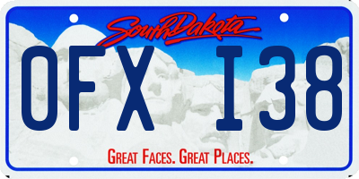 SD license plate 0FXI38