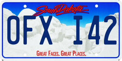 SD license plate 0FXI42