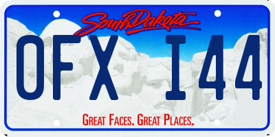 SD license plate 0FXI44