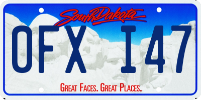 SD license plate 0FXI47