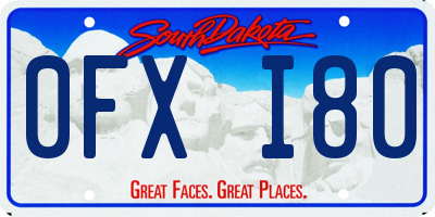 SD license plate 0FXI80