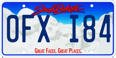 SD license plate 0FXI84