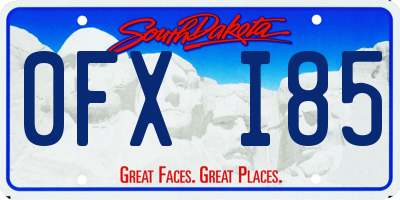 SD license plate 0FXI85
