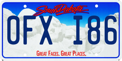 SD license plate 0FXI86