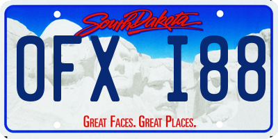 SD license plate 0FXI88