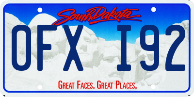 SD license plate 0FXI92
