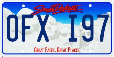 SD license plate 0FXI97