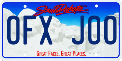 SD license plate 0FXJ00