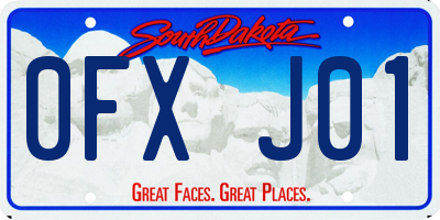 SD license plate 0FXJ01