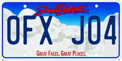 SD license plate 0FXJ04