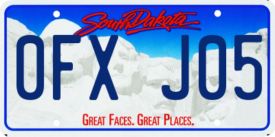 SD license plate 0FXJ05