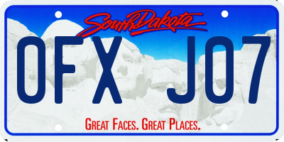 SD license plate 0FXJ07