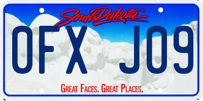 SD license plate 0FXJ09