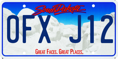 SD license plate 0FXJ12