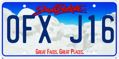 SD license plate 0FXJ16