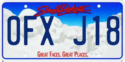 SD license plate 0FXJ18