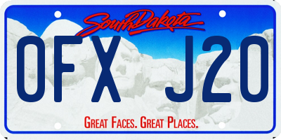 SD license plate 0FXJ20
