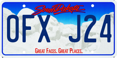 SD license plate 0FXJ24