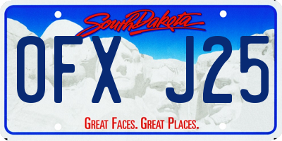 SD license plate 0FXJ25