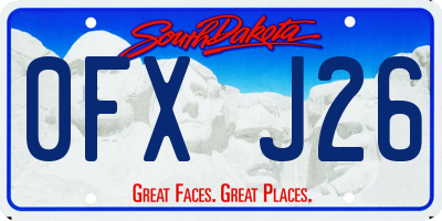 SD license plate 0FXJ26
