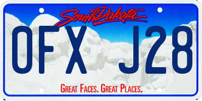 SD license plate 0FXJ28