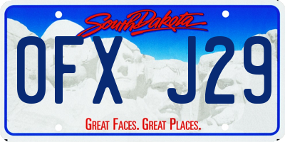 SD license plate 0FXJ29
