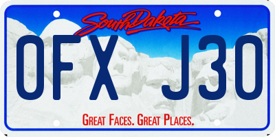 SD license plate 0FXJ30