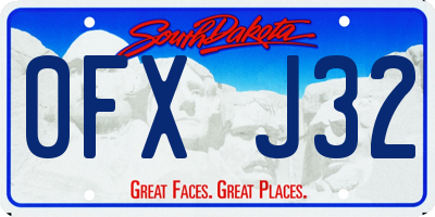 SD license plate 0FXJ32