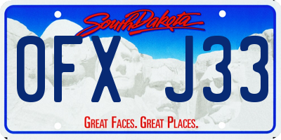 SD license plate 0FXJ33