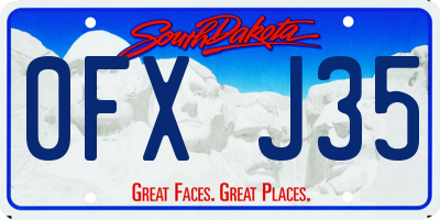 SD license plate 0FXJ35