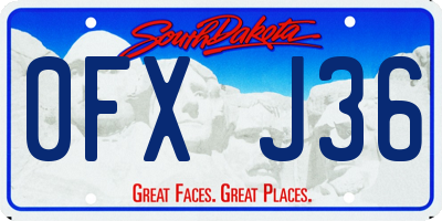 SD license plate 0FXJ36