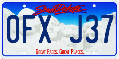 SD license plate 0FXJ37