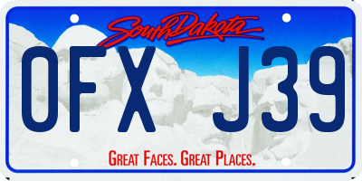 SD license plate 0FXJ39