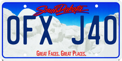 SD license plate 0FXJ40